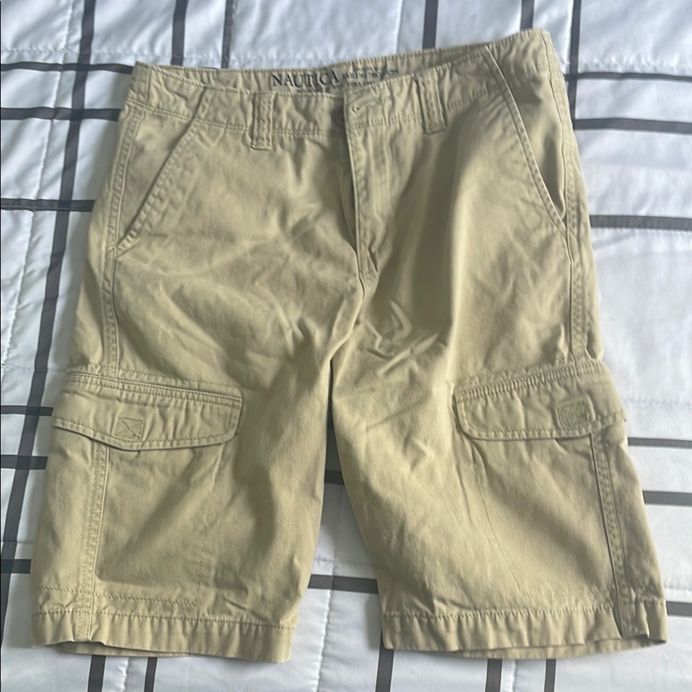 Nautica Tan Cargo Shorts Classic Style